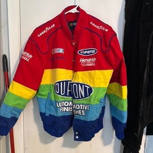 Nascar Red and Yellow Varsity Jacket Bold Racing Style